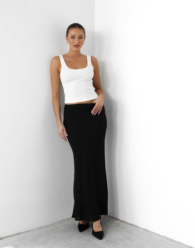Isla Maxi Skirt (Black) | Charcoal Clothing Exclusive - Flowy Mid to High Rise Maxi Skirt - Women's Skirt - Charcoal Clothing
