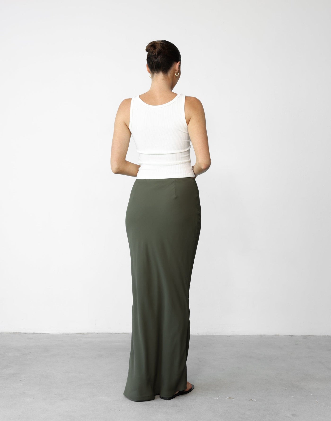 Isla Maxi Skirt (Burnt Olive) - Flowy Mid to High Rise Maxi Skirt - Women's Skirt - Charcoal Clothing