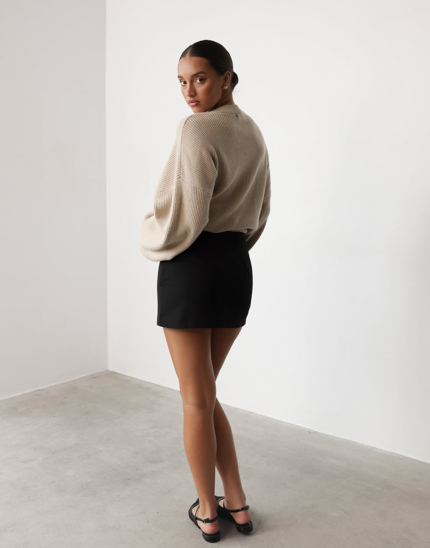 Ashwood Mini Skirt (Black) - CHARCOAL Exclusive - Mid-Rise Mini Skirt - Women's Skirt - Charcoal Clothing