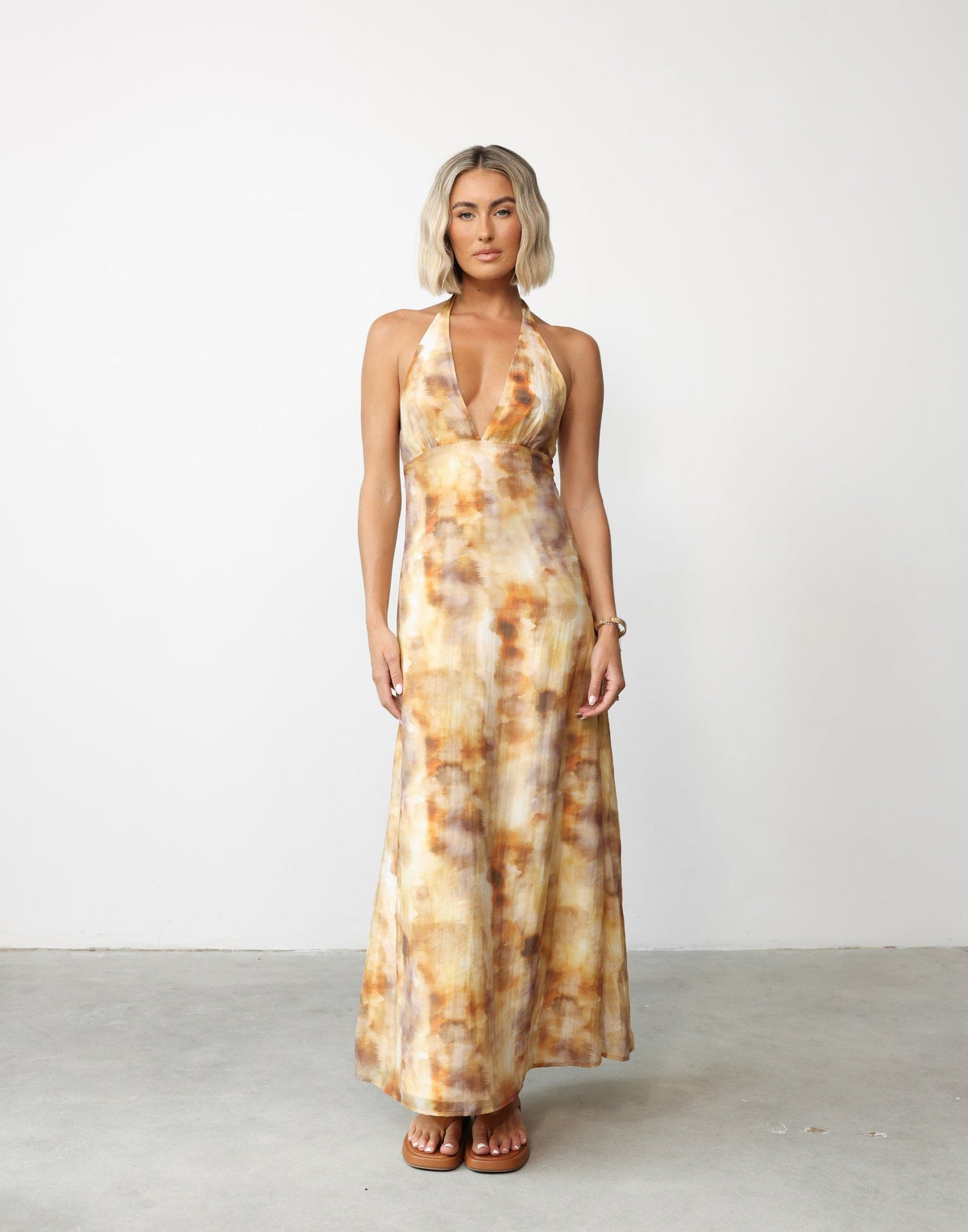 Freya Maxi Dress (Afterglow) | CHARCOAL Exclusive - Cowl Neckline Printed Maxi Dress - Women's Dress - Charcoal Clothing