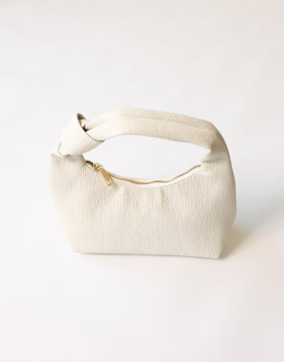 Sage Handle Bag (Bone Texture) - By Billini - Puffy Look Textured Bag - Women's Accessories - Charcoal Clothing