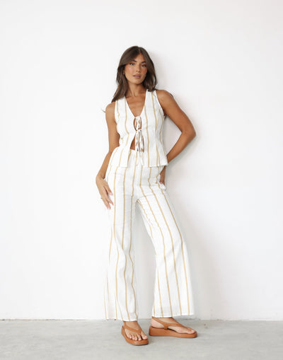 Maddisyn Set (Caramel Stripe) - - Women's Sets - Charcoal Clothing