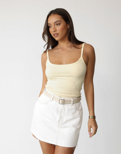 Malina Cami Top (Lemon) | Charcoal Clothing Exclusive - Ribbed Lined Basic Cami Top - Women's Top - Charcoal Clothing