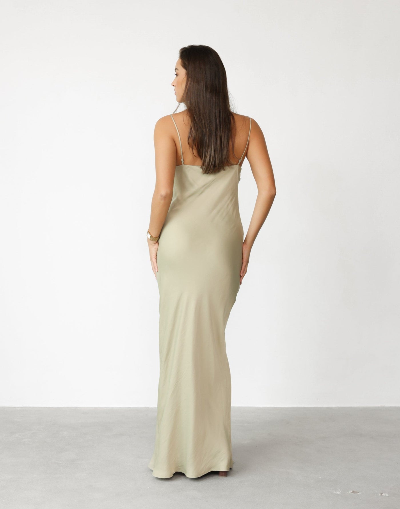 Aspen Maxi Dress (Meadow) | CHARCOAL Exclusive - Satin Thin Strap Slip Maxi Dress - Women's Dress - Charcoal Clothing