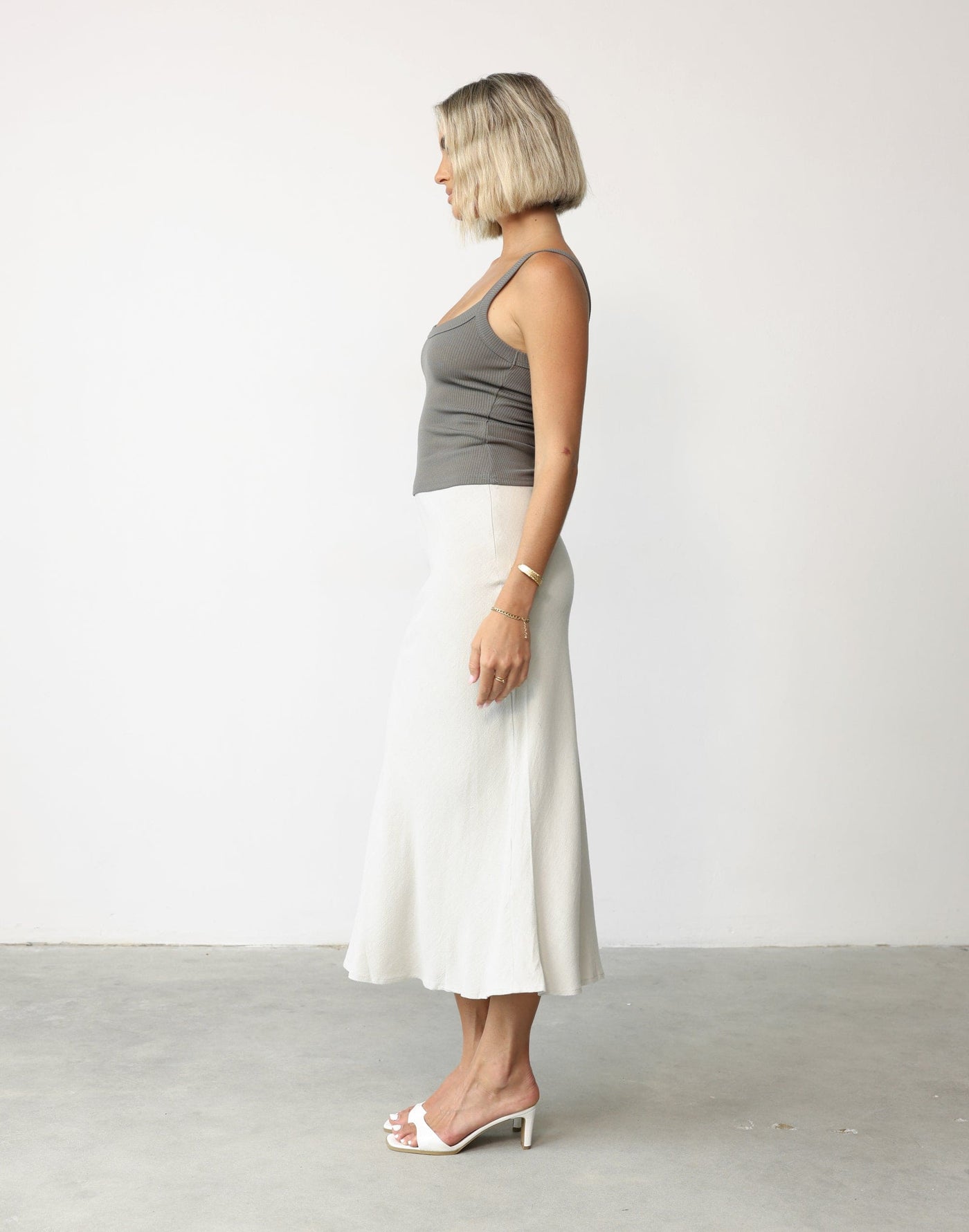 Rosemaria Midi Skirt (Cloud) - - Women's Skirt - Charcoal Clothing