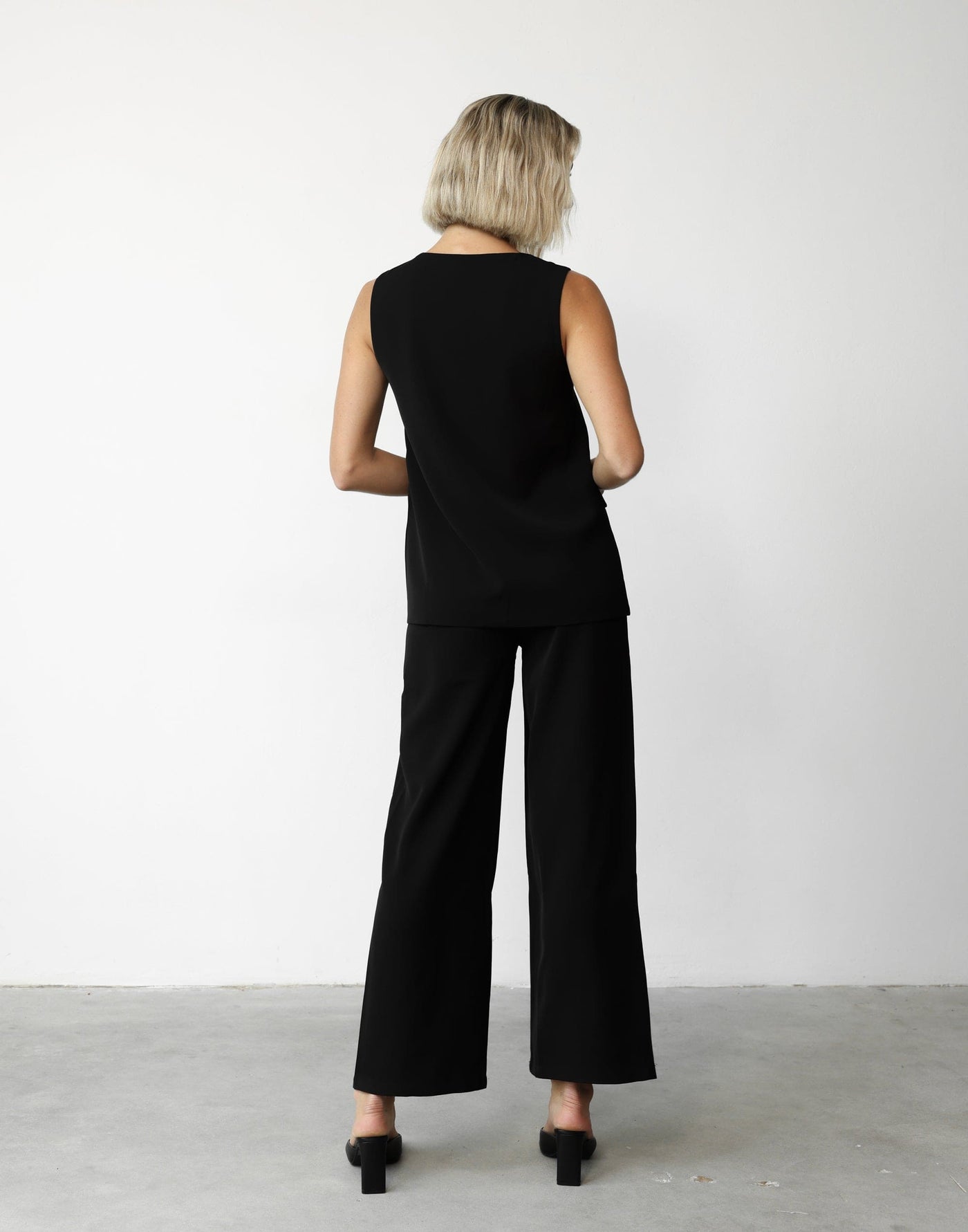 Jacqui Set (Black) - Blazer Top and Wide Leg Pant Set - Women's Sets - Charcoal Clothing