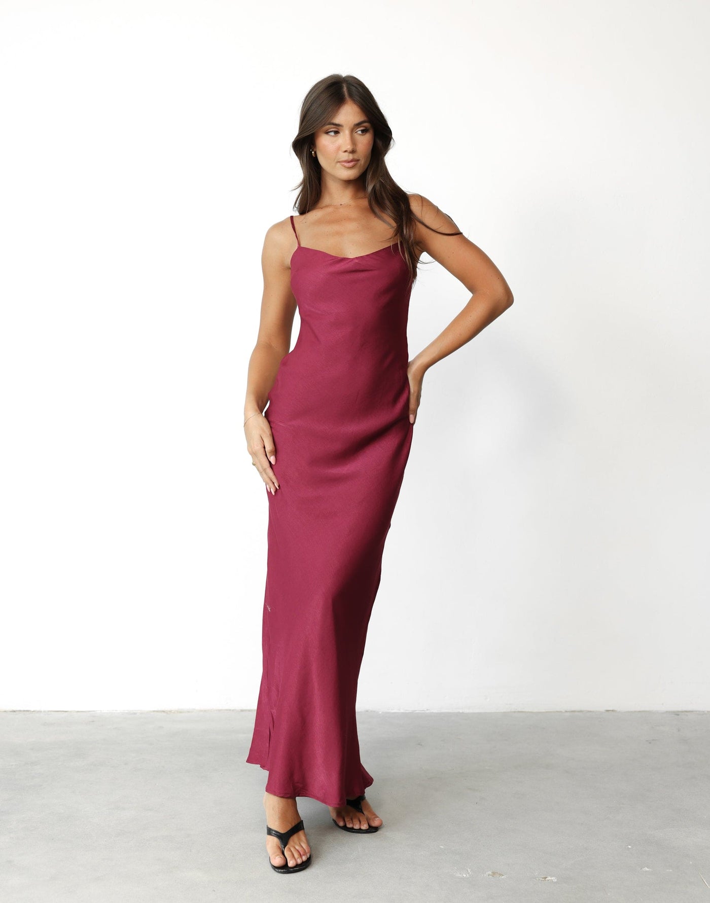 Mya Maxi Dress (Shiraz) | Charcoal Clothing Exclusive - Soft Sweetheart Neckline Maxi Dress - Women's Dress - Charcoal Clothing