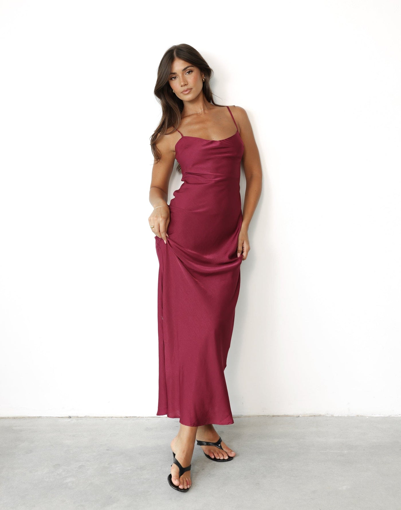 Mya Maxi Dress (Shiraz) | Charcoal Clothing Exclusive - Soft Sweetheart Neckline Maxi Dress - Women's Dress - Charcoal Clothing