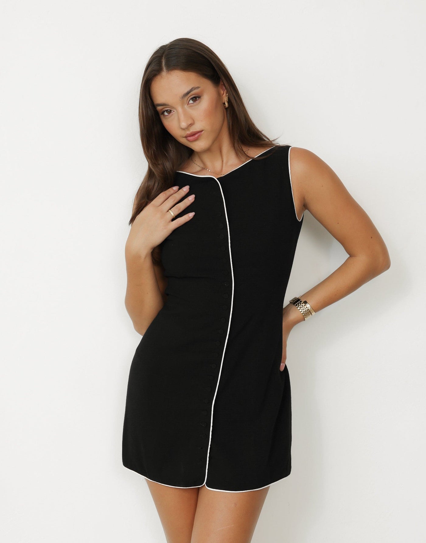 Asta Mini Dress (Black/ White) | Charcoal Clothing Exclusive - - Women's Dress - Charcoal Clothing