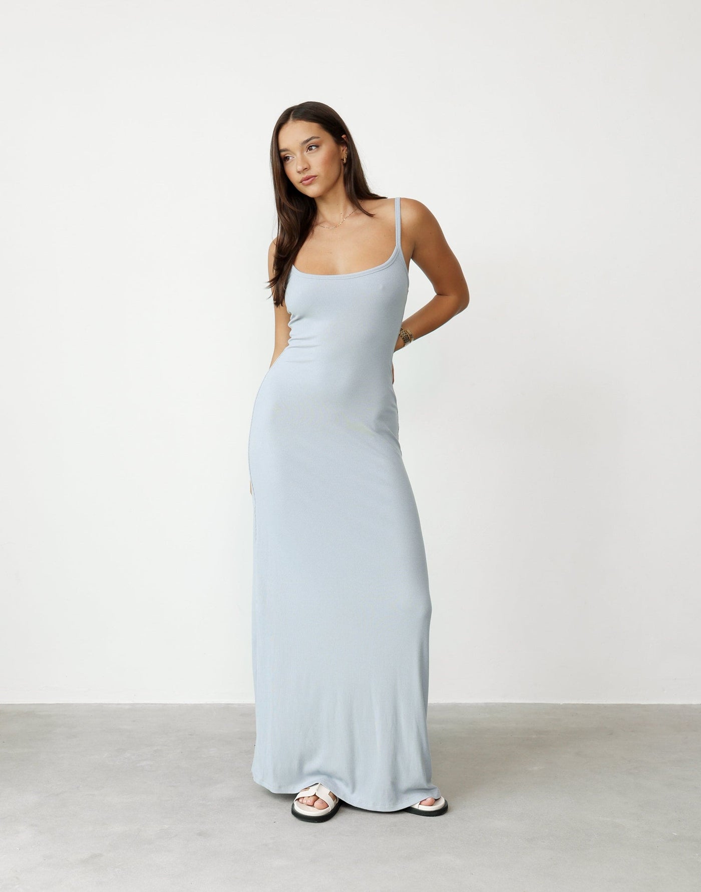 Helia Maxi Dress (Steel) | Charcoal Clothing Exclusive - - Women's Dress - Charcoal Clothing