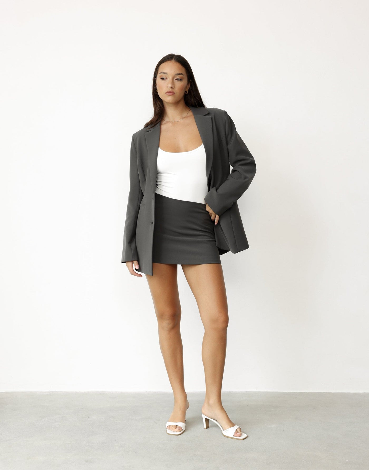 Valeria Mini Skirt (Slate) | Charcoal Clothing Exclusive - - Women's Skirt - Charcoal Clothing