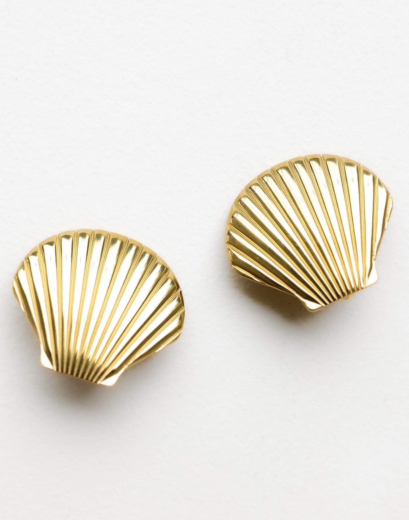 Marina Earrings (Gold) | CHARCOAL Exclusive - Scallop Shaped 18k Plated Stainless Steel Earrings - Women's Accessories - Charcoal Clothing
