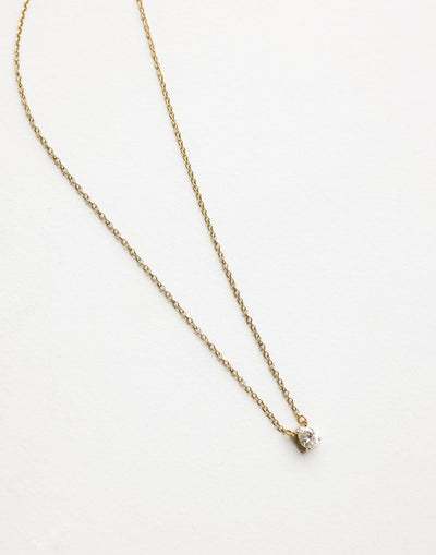 Bela Necklace (Gold) | CHARCOAL Exclusive - Imitation Diamond Pendant Thin Chain Stainless Steel Necklace - Women's Accessories - Charcoal Clothing