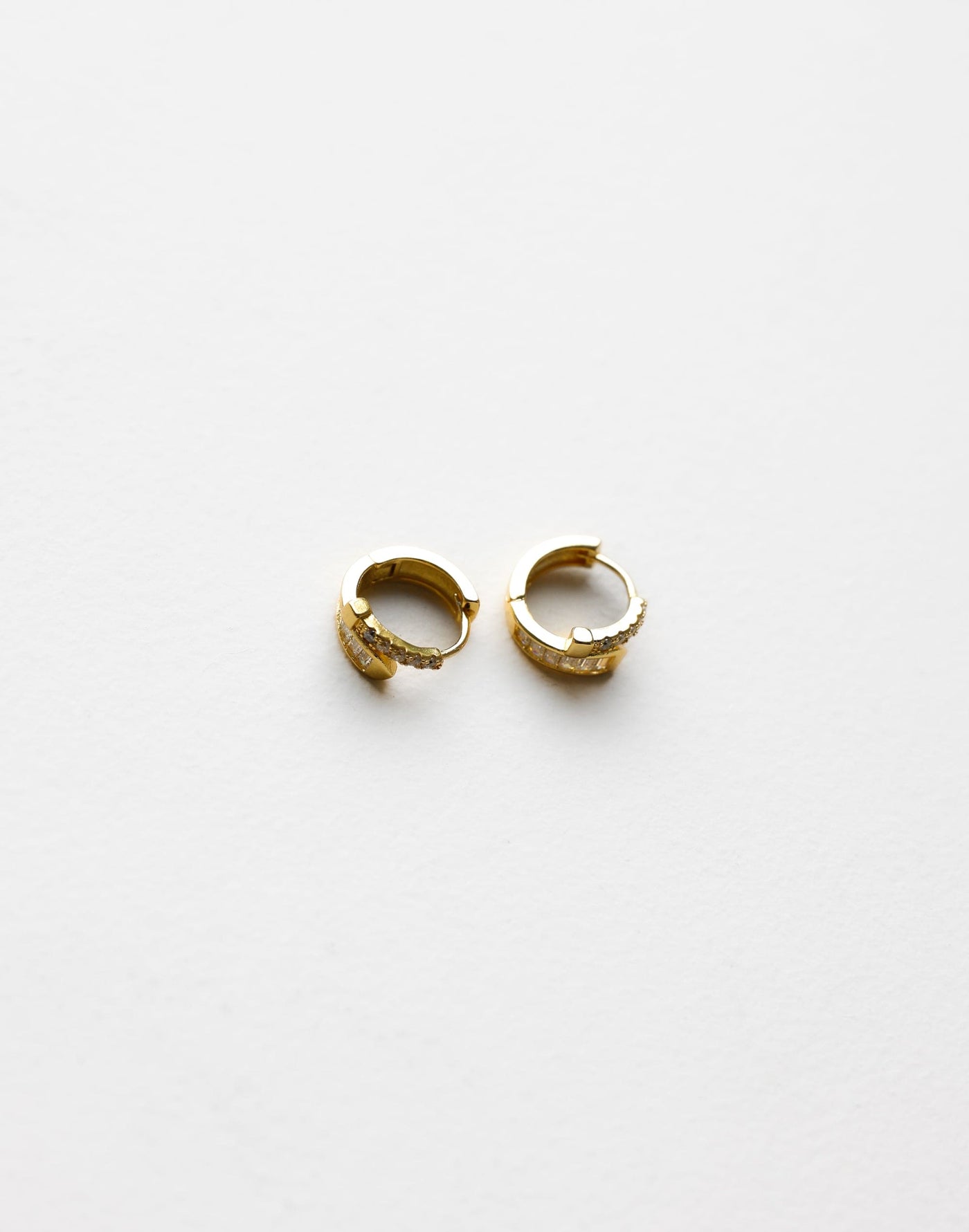 Eissa Earrings (Gold) | CHARCOAL Exclusive - Sleeper Style Imitation Diamond Detail Earrings - Women's Accessories - Charcoal Clothing