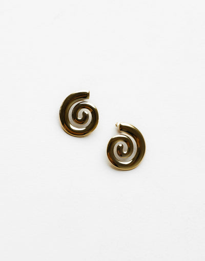 Janella Earrings (Gold) | CHARCOAL Exclusive - Spiral Style 18k Plated Stainless Steel Earrings - Women's Accessories - Charcoal Clothing