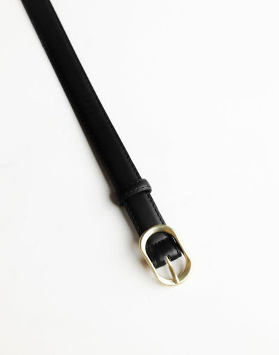 Darcey Belt (Black) | CHARCOAL Exclusive - Thin Gold Hardware Belt - Women's Accessories - Charcoal Clothing