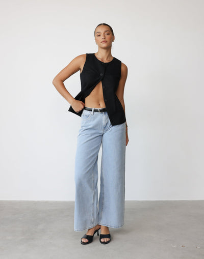 Kristen Vest Top (Black) | CHARCOAL Exclusive - - Women's Top - Charcoal Clothing