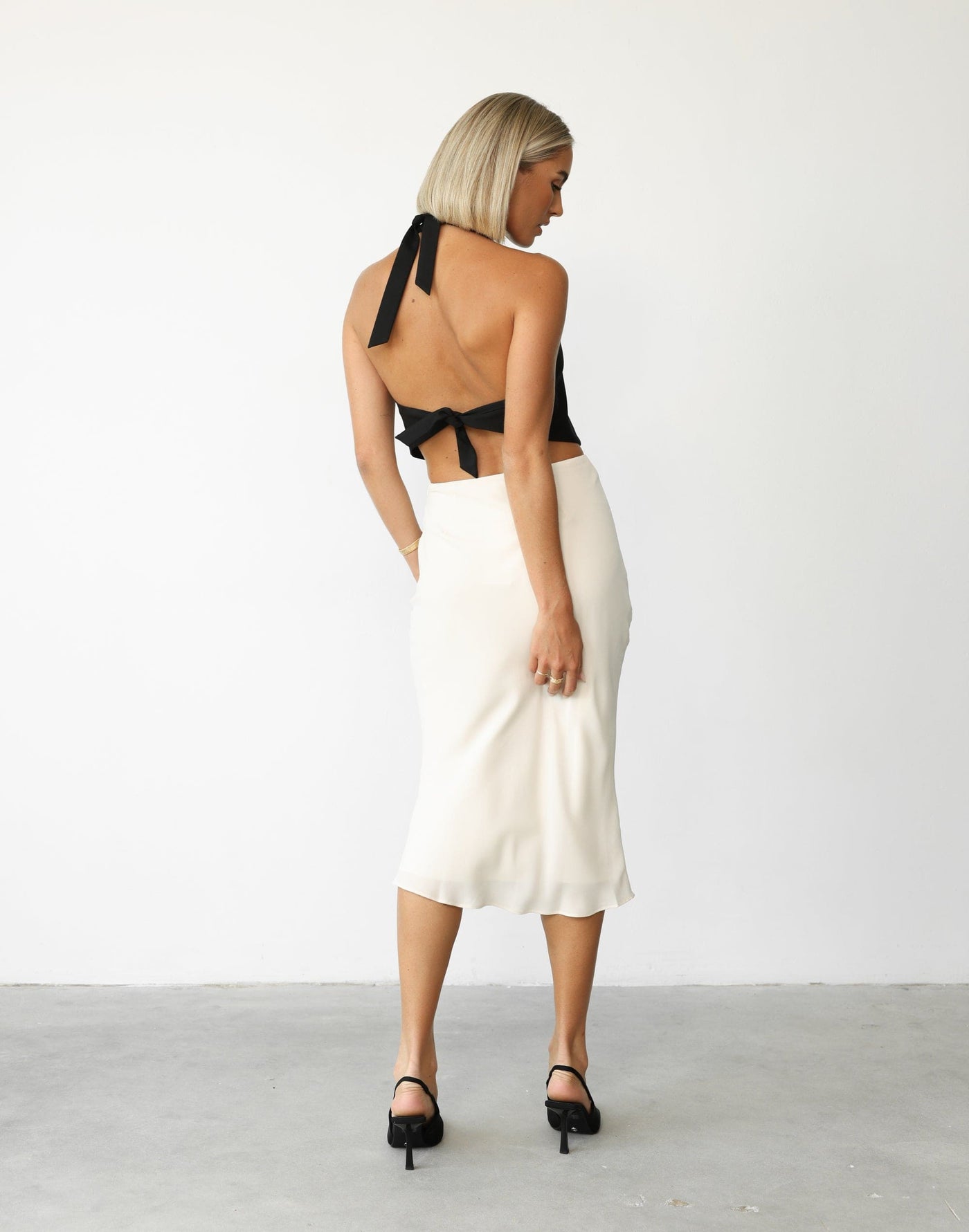 Isla Midi Skirt (Oat) | Charcoal Clothing Exclusive - Mid to Low Rise Midi Skirt - Women's Skirt - Charcoal Clothing