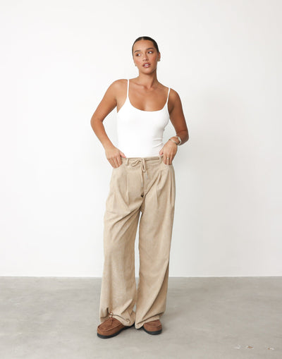 Slouched Tie Up Pant (Latte) - By Lioness - - Women's Pants - Charcoal Clothing