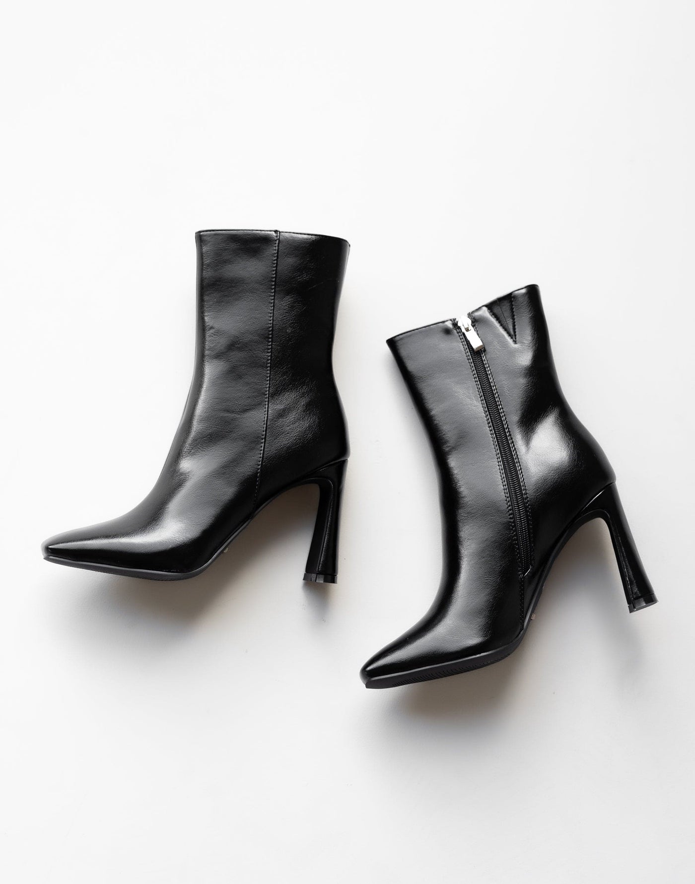 Emira Boots (Black Shimmer) - By Billini - Ankle High Block Heel Boot - Women's Shoes - Charcoal Clothing