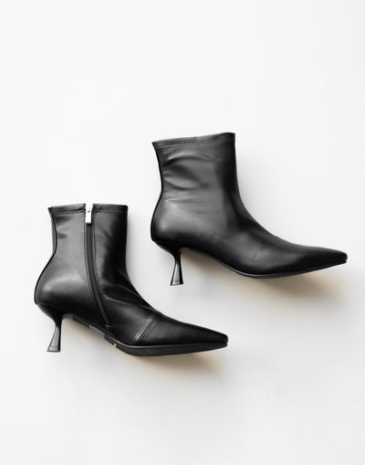 Sharina Boots (Black) - By Billini - Stiletto Heel Short Boot - Women's Shoes - Charcoal Clothing