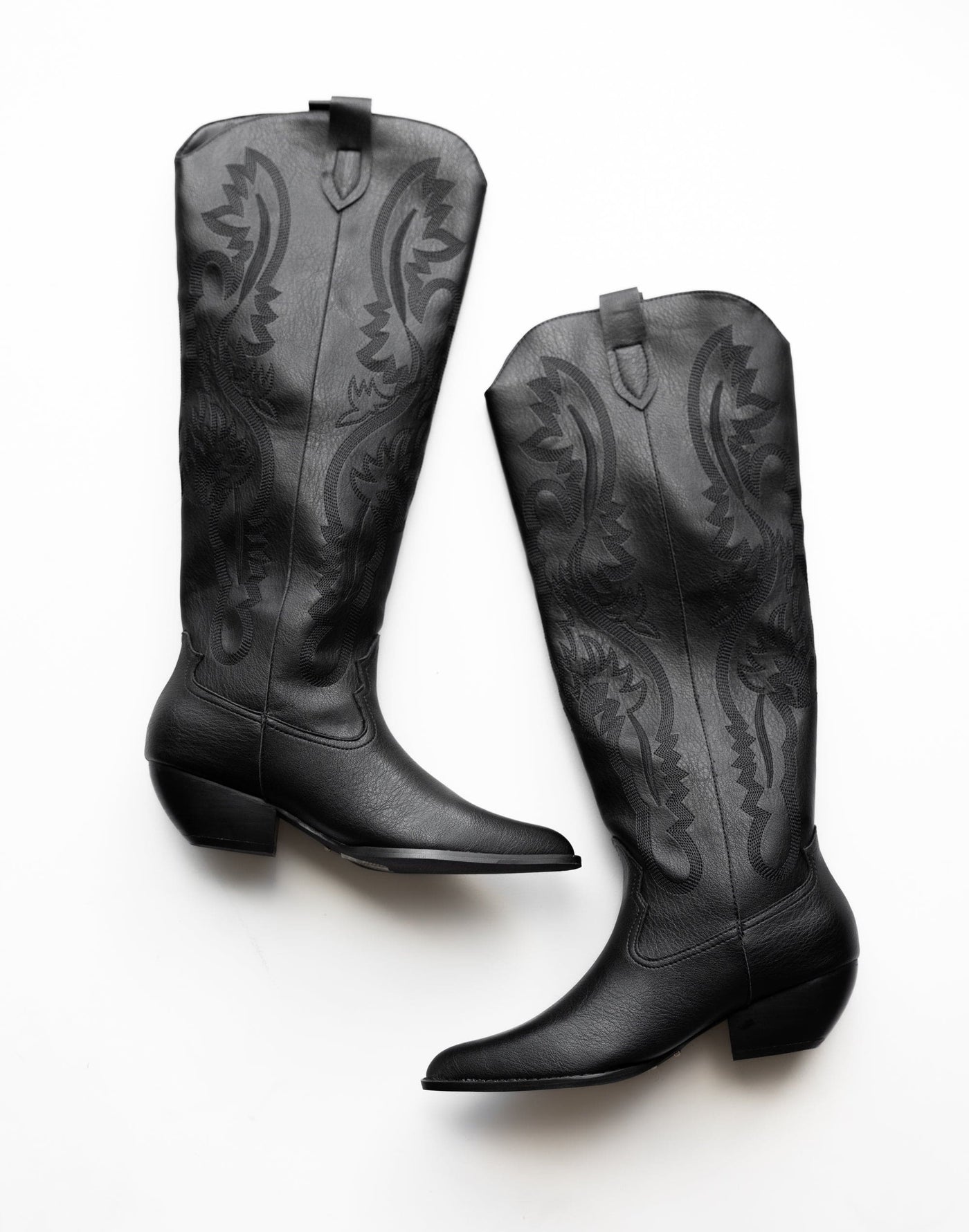 Wilden Boots (Black) - By Billini - High Western Pointed Toe Cowboy Boot - Women's Shoes - Charcoal Clothing