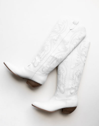 Wilden Boots (Ivory) - By Billini - High Western Pointed Toe Cowboy Boot - Women's Shoes - Charcoal Clothing