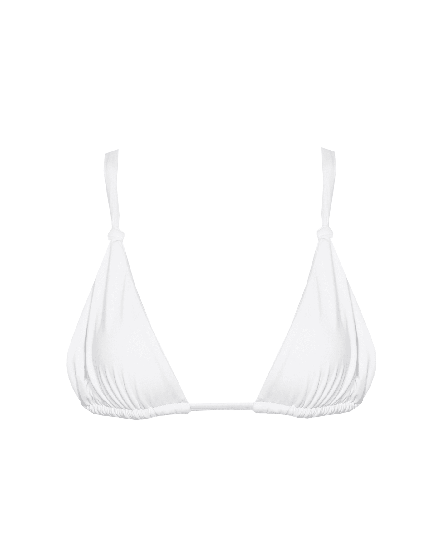 Laguna Triangle Bikini Top (White) - Knot Detail Bikini Top - Women's Swim - Charcoal Clothing mix-and-match