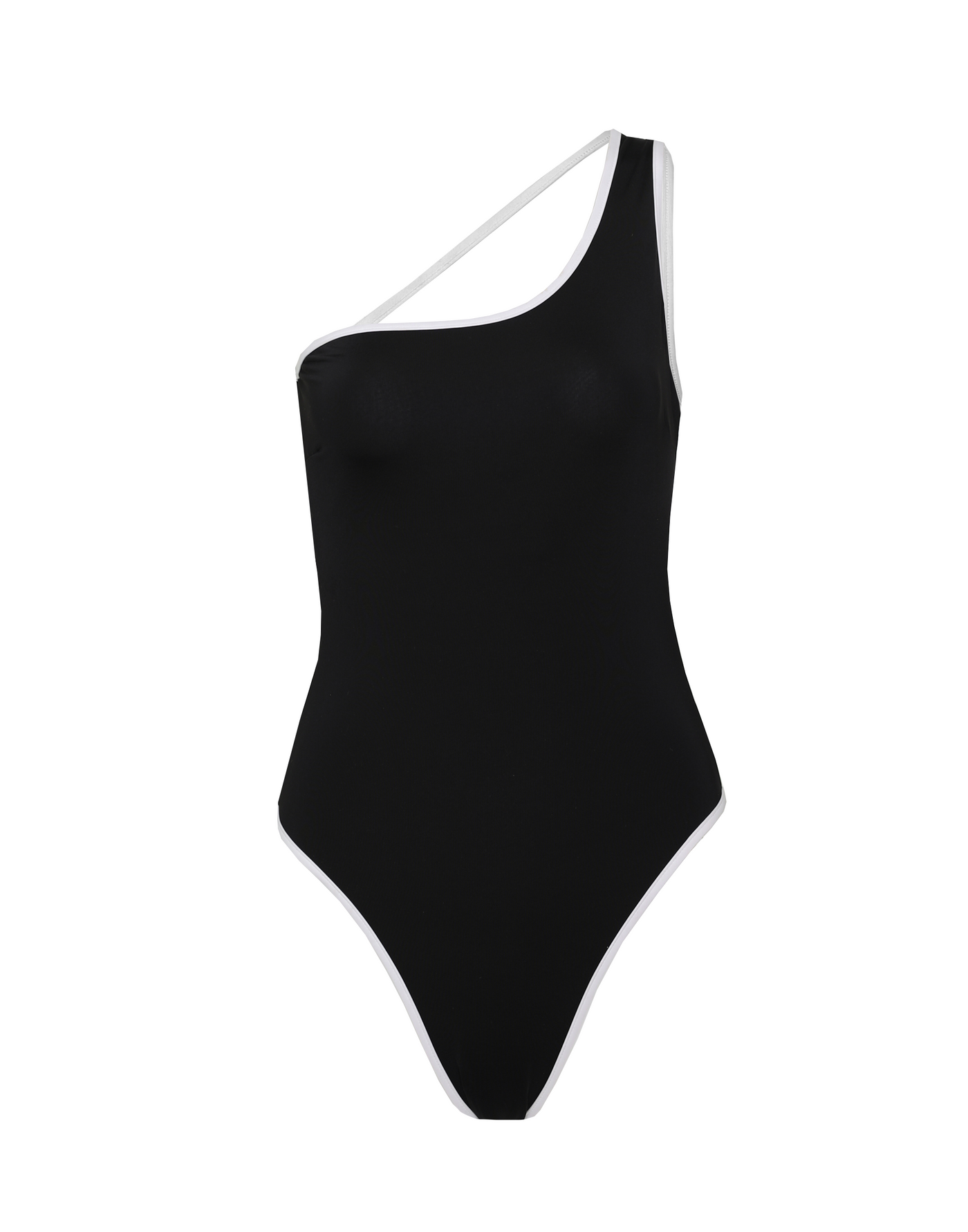 Portside One Piece (Black/White) - Reversible One Shoulder Swim Suit - Women's Swim - Charcoal Clothing