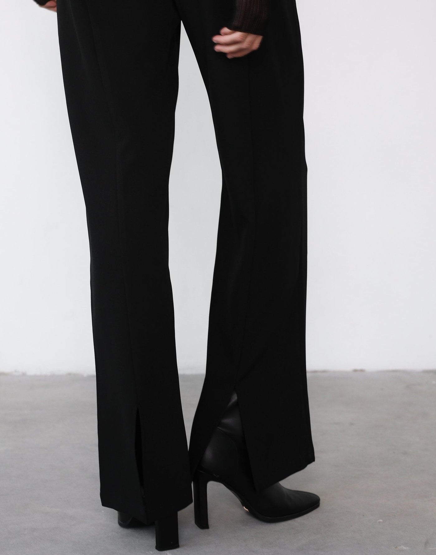 Kai Pants (Black) - Black Split Hem Pants - Women's Pants - Charcoal Clothing