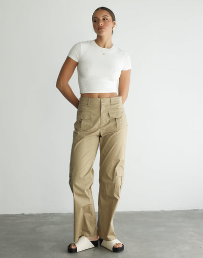 Criezelle Pants (Beige) - Beige Pants - Women's Pants - Charcoal Clothing