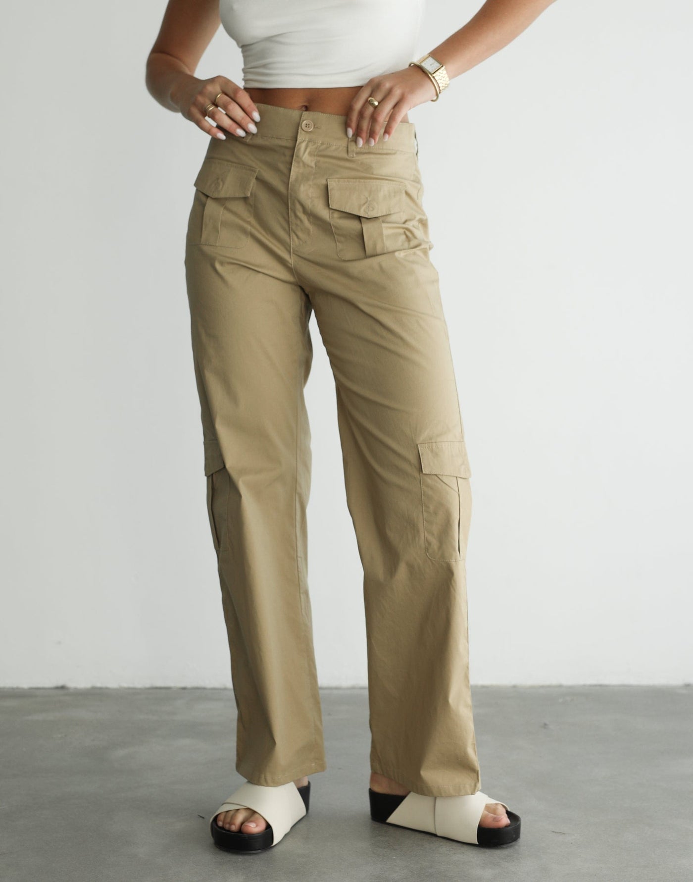 Criezelle Pants (Beige) - Beige Pants - Women's Pants - Charcoal Clothing