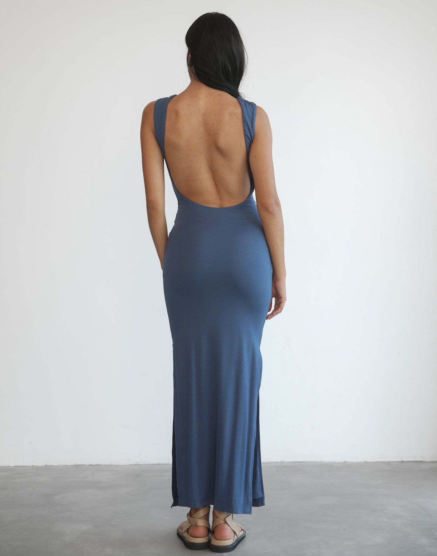 Luna Maxi Dress (Storm Blue) CHARCOAL