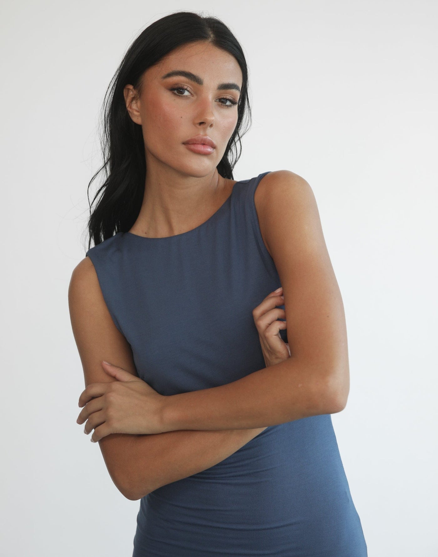 Luna Maxi Dress (Storm Blue) CHARCOAL