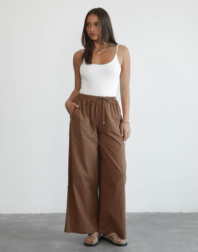 Eriel Pants (Brown) - Brown Pants - Women's Pants - Charcoal Clothing