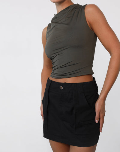 Remember This Mini Skirt (Black) - Cargo Mini Skirt - Women's Skirt - Charcoal Clothing