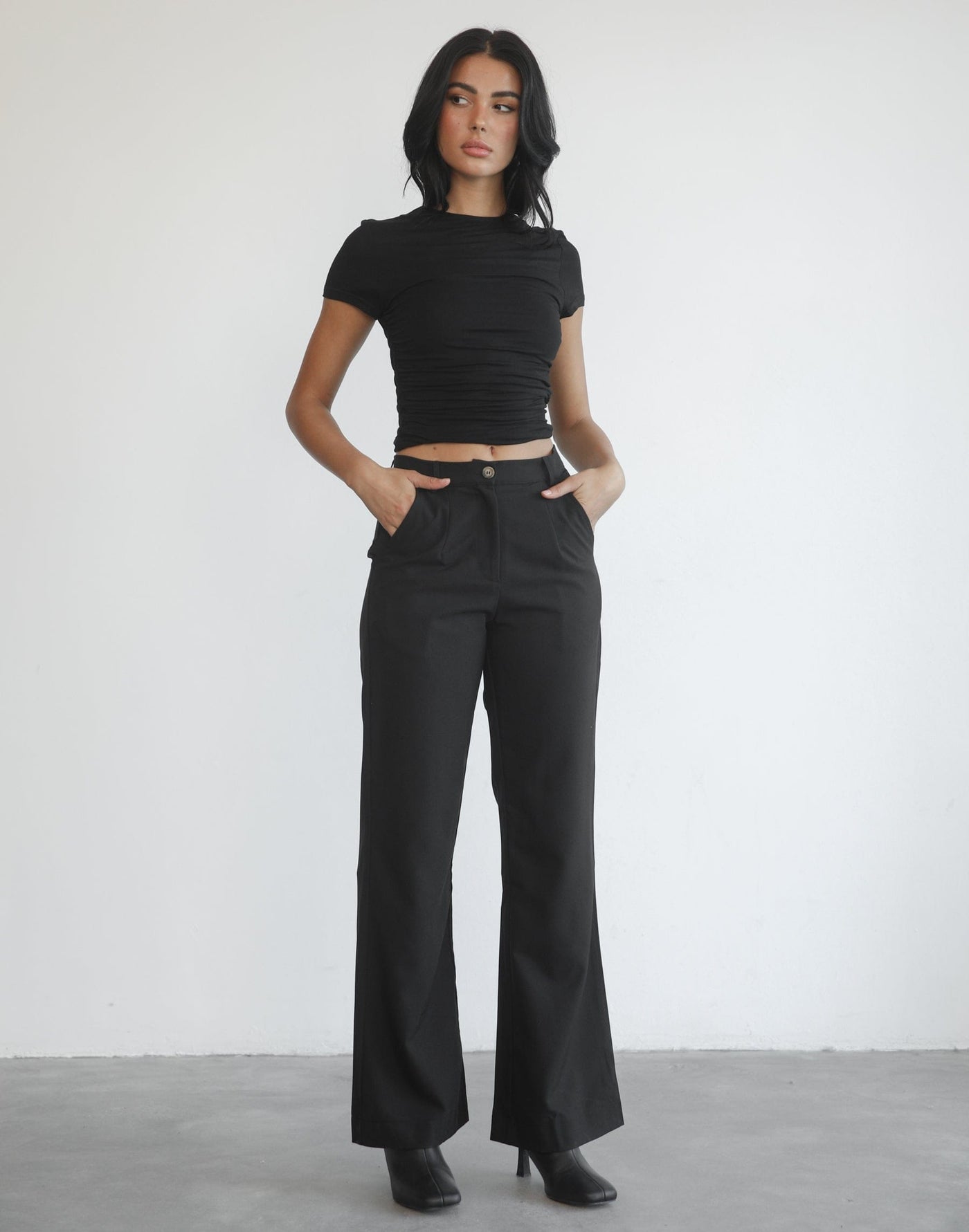 Essence Pants (Black) - Wide Leg Pants - Women's Pants - Charcoal Clothing