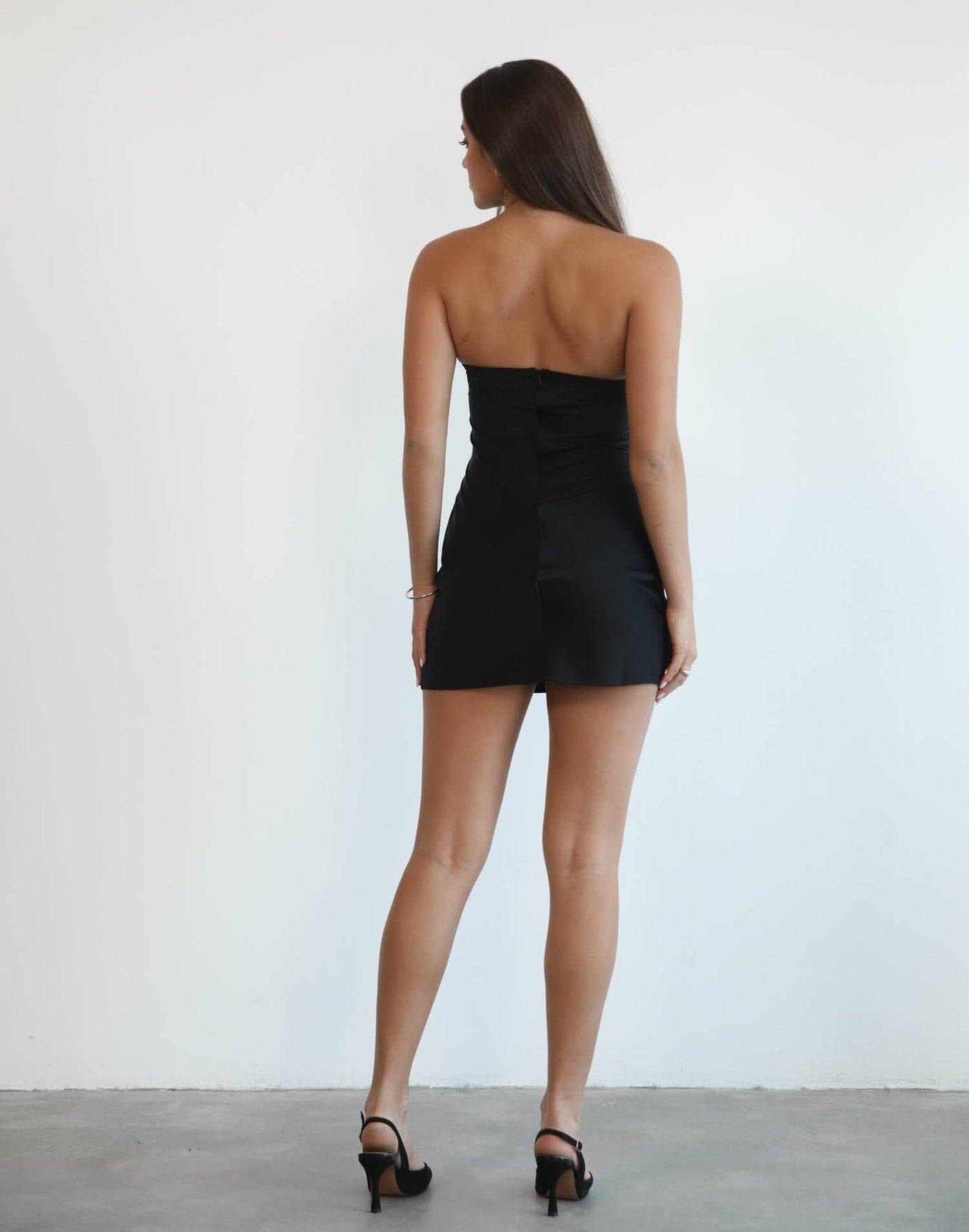Endless Night Mini Dress (Black) - Strapless Mini Dress - Women's Dress - Charcoal Clothing
