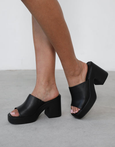 Leslie Chunky Platform Heel (Black) - By Billini - Women's Shoes - Charcoal Clothing