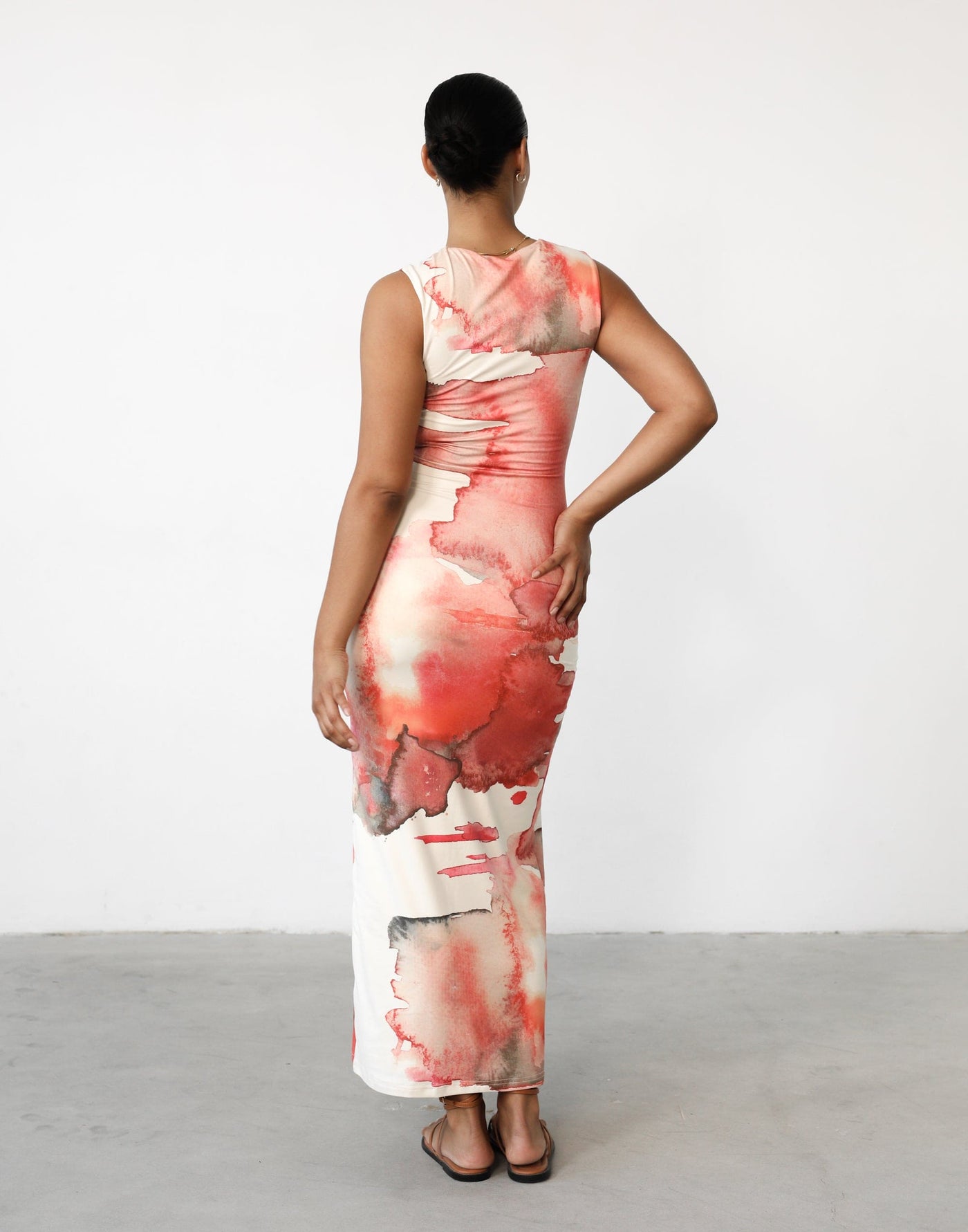 Fable Maxi Dress (Watercolour) - Watercolour Maxi Dress - Women's Dress - Charcoal Clothing