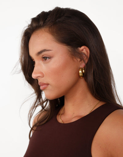 Risha Earrings (Gold) | Two-Layer Gold Earrings - Women's Accessories - Charcoal Clothing