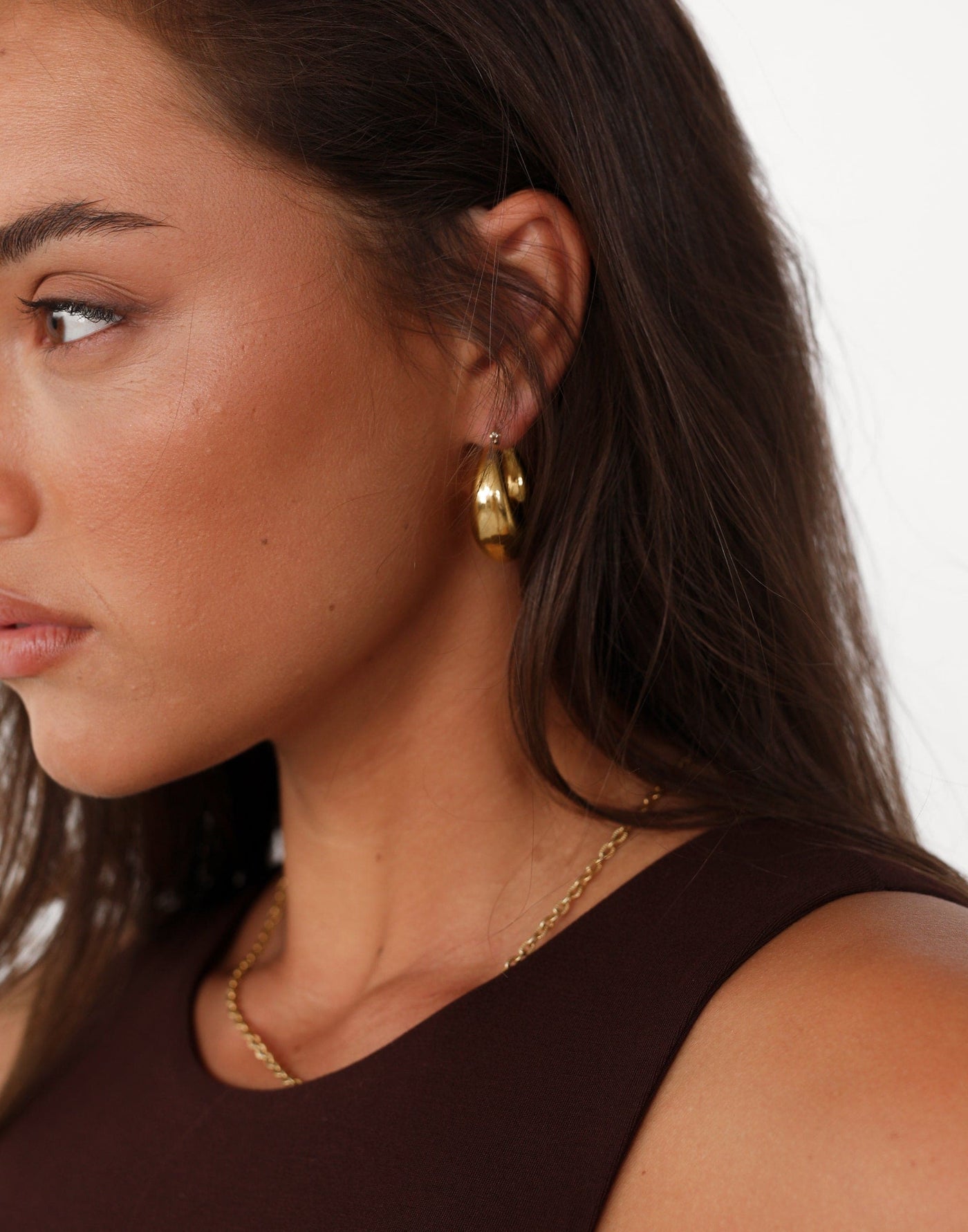 Risha Earrings (Gold) | Two-Layer Gold Earrings - Women's Accessories - Charcoal Clothing