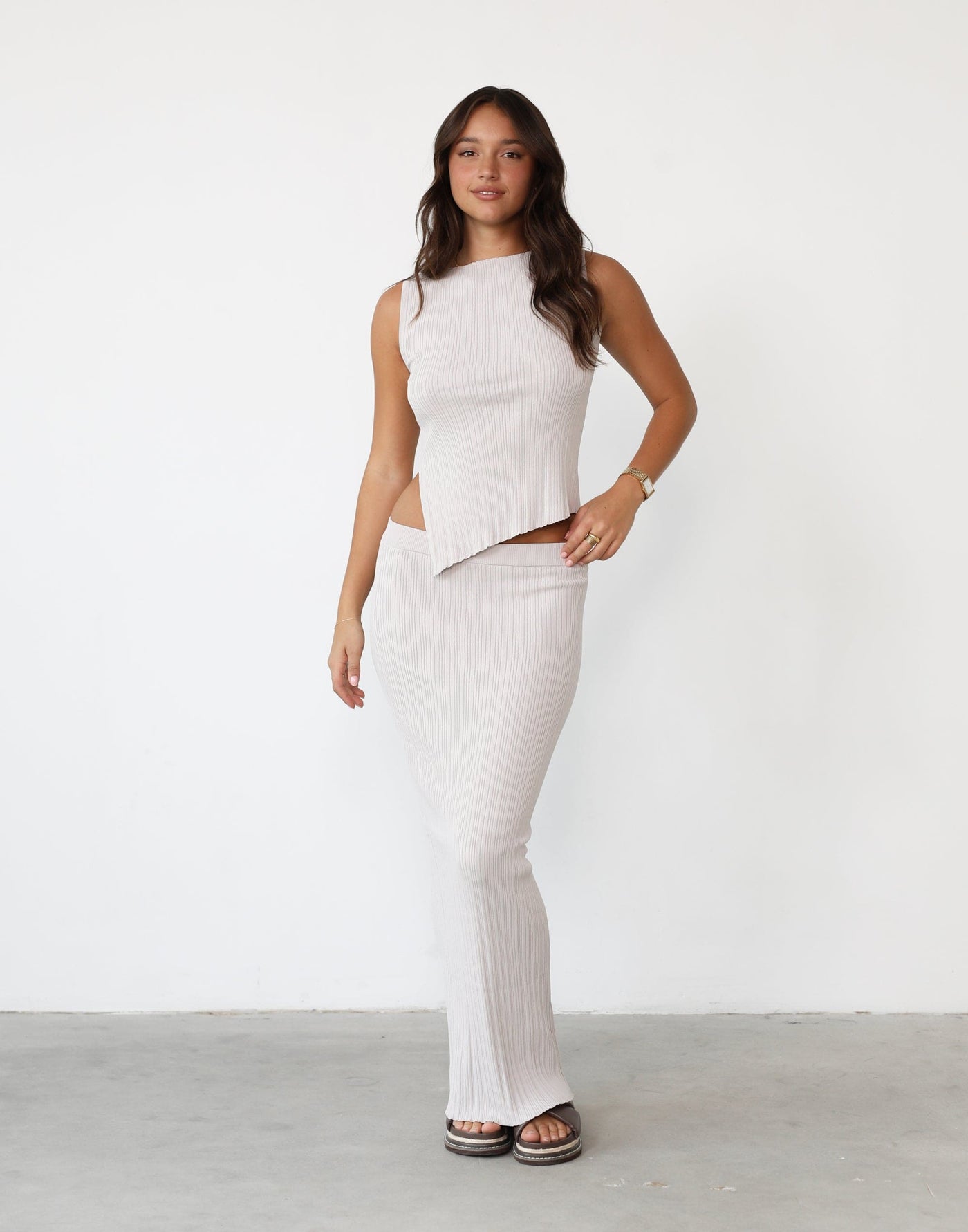 Kienna Top (Cloud) | Charcoal Exclusive - Asymmetrical Top - Women's Top - Charcoal Clothing