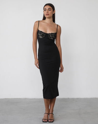 Reyna Maxi Dress (Black) - Black Maxi Dress - Women's Dress - Charcoal Clothing