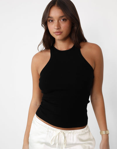 Sindi Top (Black) | Singlet Tank Top - Women's Top - Charcoal Clothing