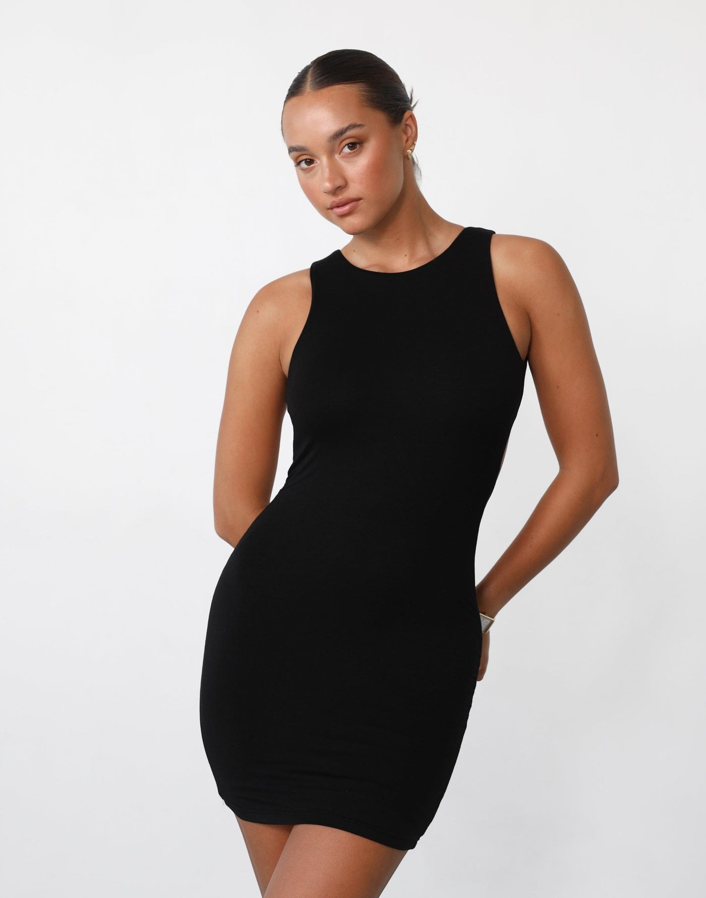 Forget It Mini Dress (Black) - Open Back Mini Dress - Women's Dress - Charcoal Clothing