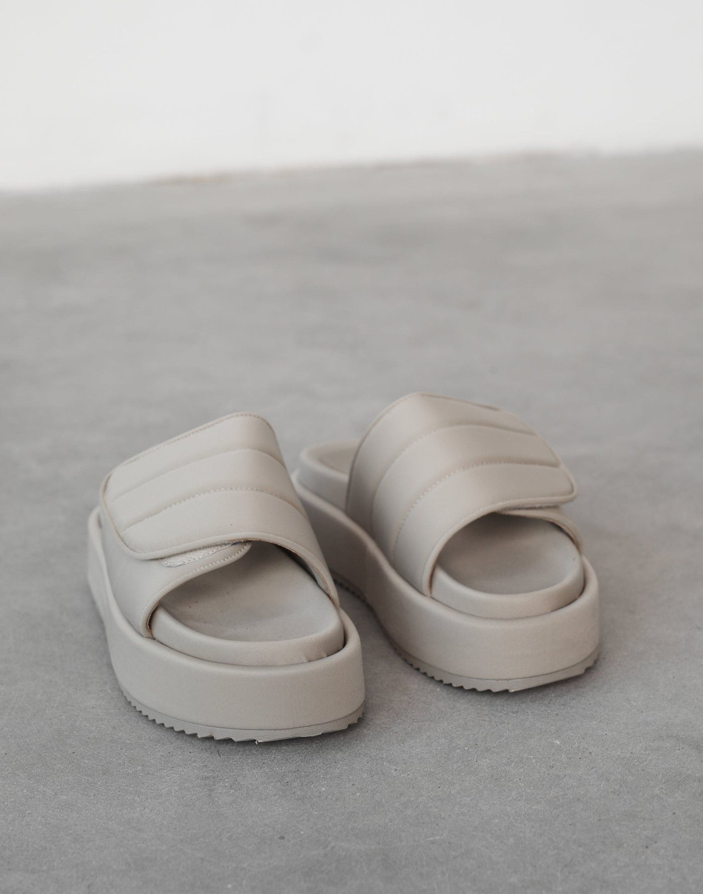 Galaxy Slides (Stone Neoprene) - By Billini - Platform Thick Strap Slide - Women's Shoes - Charcoal Clothing