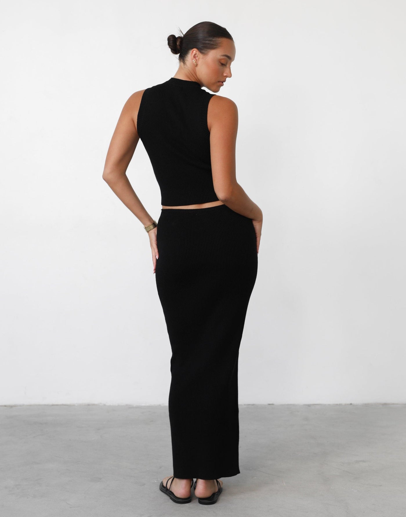 Nate Knit Maxi Skirt (Black) - Knitted Maxi Skirt - Women's Skirt - Charcoal Clothing