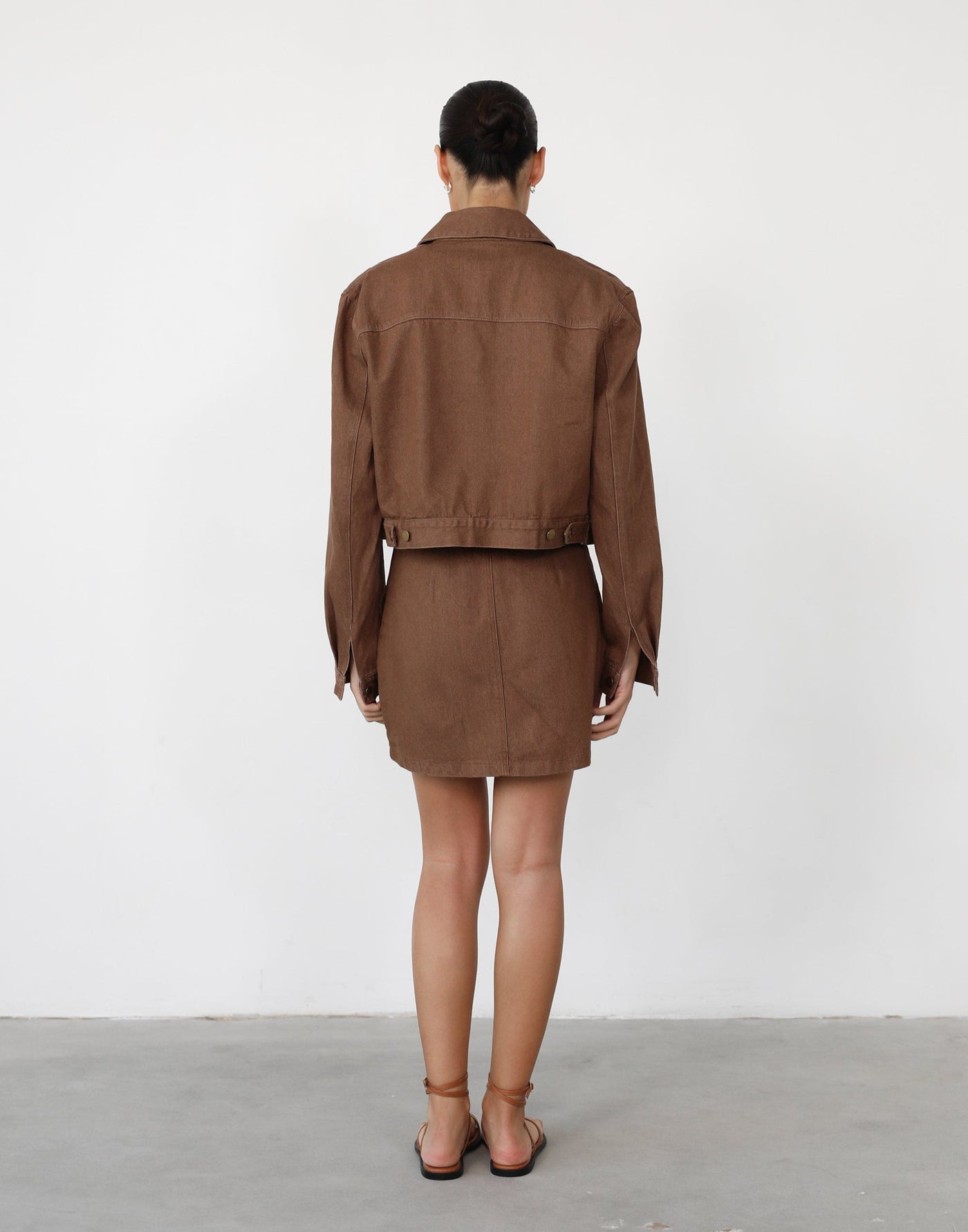 Riya Jacket (Chocolate) - Cropped Zip Up Jacket - Women's Top - Charcoal Clothing