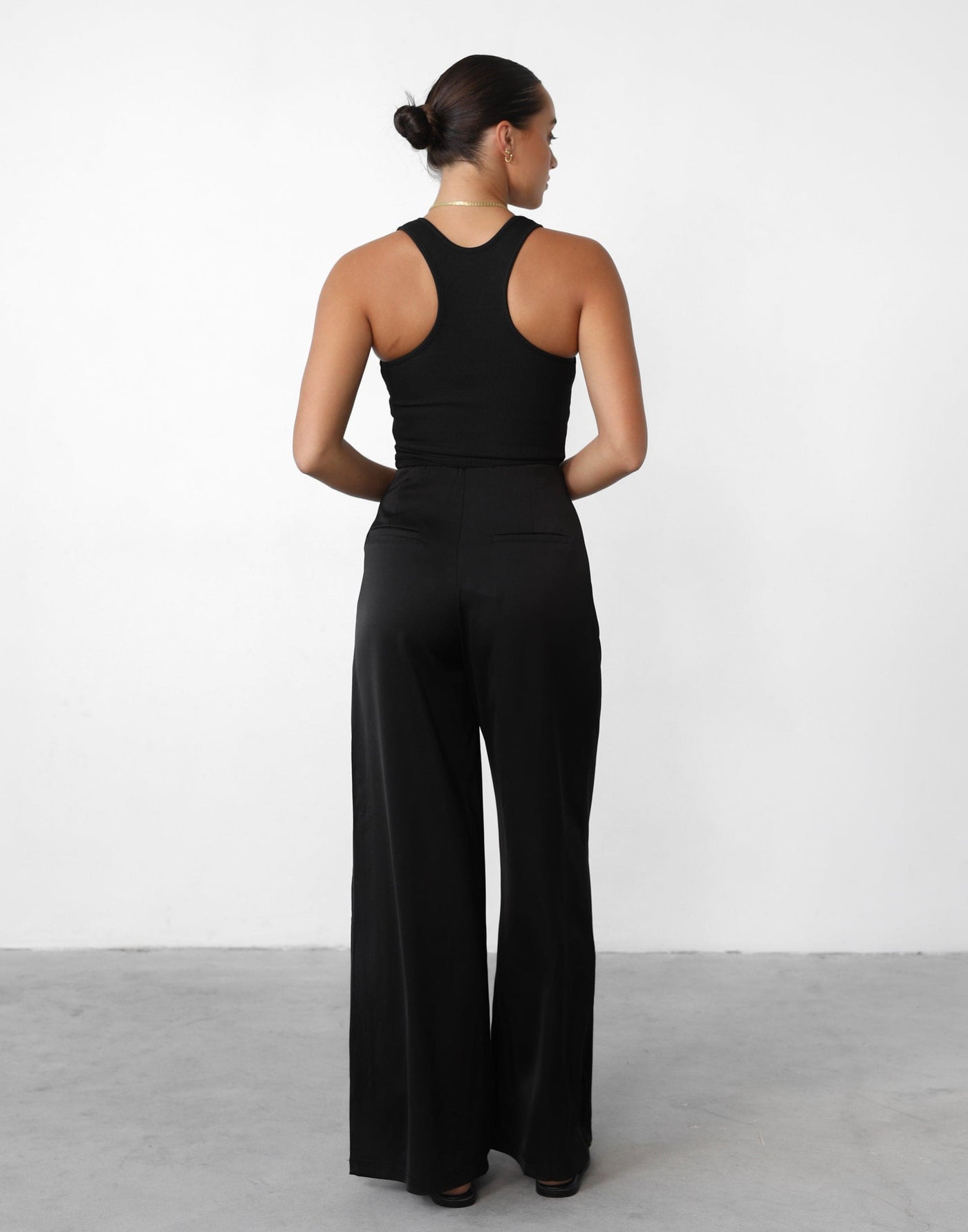 Yzabelle Pants (Black) - High Waisted Wide Leg Pants - Women's Pants - Charcoal Clothing